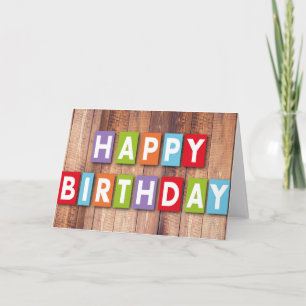 木製カラフル誕生日願い カード