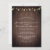 木製カントリー素朴スタイル結婚ズ 招待状 (正面)