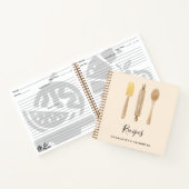 木製キッチン器具ベージュレシピクックブック ノートブック (内部)