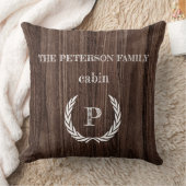 木製キャビン モノグラム パーソナライズされたスロー枕 クッション (ブランケット)