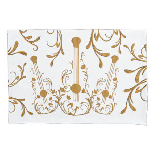 木製ギターのスクロール 枕カバー