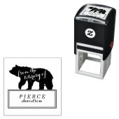 木製クマの子 モノグラムブックプレートスタンプ セルフインキングスタンプ (インサイチュ)