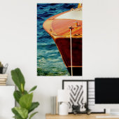 木製クラシックスピードボート弓 ポスター (ホームオフィス)