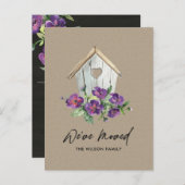 木製クラフトフローラバードハウス新しい住所を移動 案内ポストカード (正面/裏面)