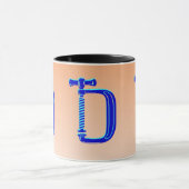 木製クランプブルー コーヒーマグカップ (中央)