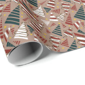 木製クリスマスツリー ラッピングペーパー (ロールコーナー)