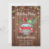 木製クリスマスパーティの招待状 招待状 (正面)