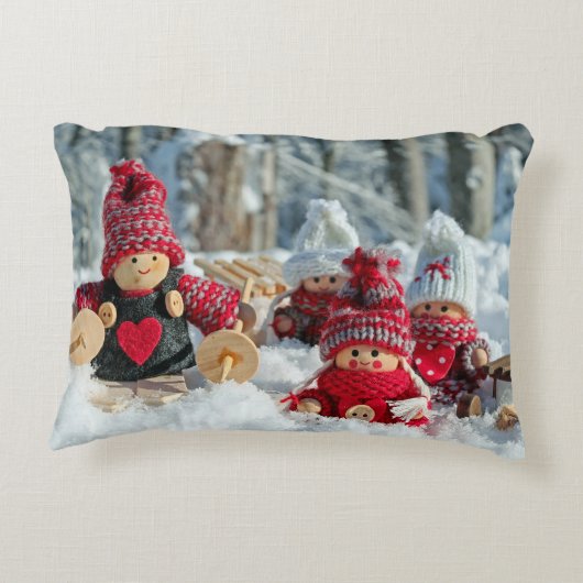 木製クリスマスフィギュア アクセントクッション (裏面)