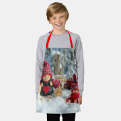 木製クリスマスフィギュア エプロン (着用した状態)