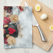 木製クリスマスフィギュア キッチンタオル (四つ折り)