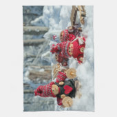 木製クリスマスフィギュア キッチンタオル (縦)