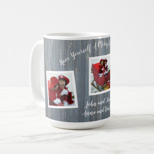 木製クリスマスマグ - 3 枚の写真 コーヒーマグカップ (正面左)