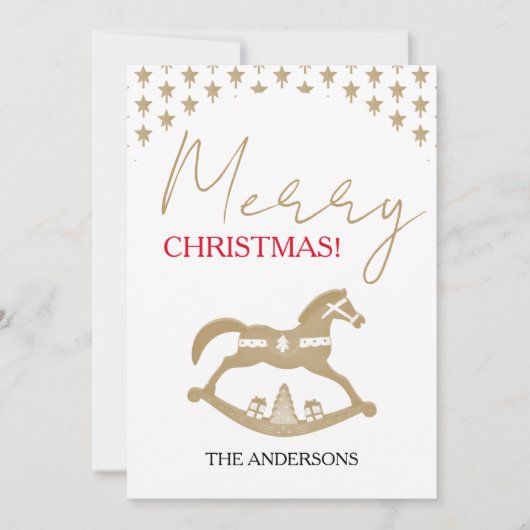木製クリスマスロッキングホース シーズンカード (正面)