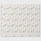 木製クリスマスロッキングホース ラッピングペーパー (フラット)