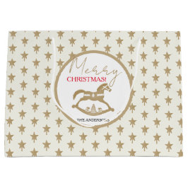 木製クリスマスロッキングホース ラージペーパーバッグ