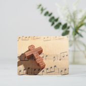 木製クロスオンシートミュージック紙 ポストカード (スタンド正面)