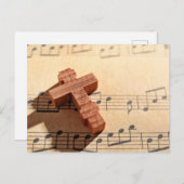 木製クロスオンシートミュージック紙 ポストカード (正面/裏面)