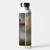 木製クロスバイブルパーソナライズされた詩 ウォーターボトル (左面)