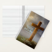 木製クロスバイブルパーソナライズされた詩 ノートブック (内側)