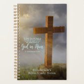 木製クロスバイブルパーソナライズされた詩 プランナー手帳 (正面)