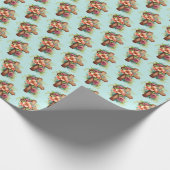 木製クロスフラワー宗教的キリスト教復活祭 ラッピングペーパー (角)