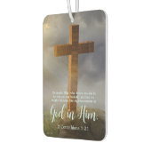 木製クロス聖なる書物、 経典聖句 カーエアーフレッシュナー (左)