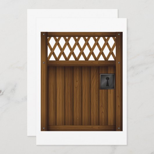 木製ゲートブラウン材招待状 招待状 (正面/裏面)