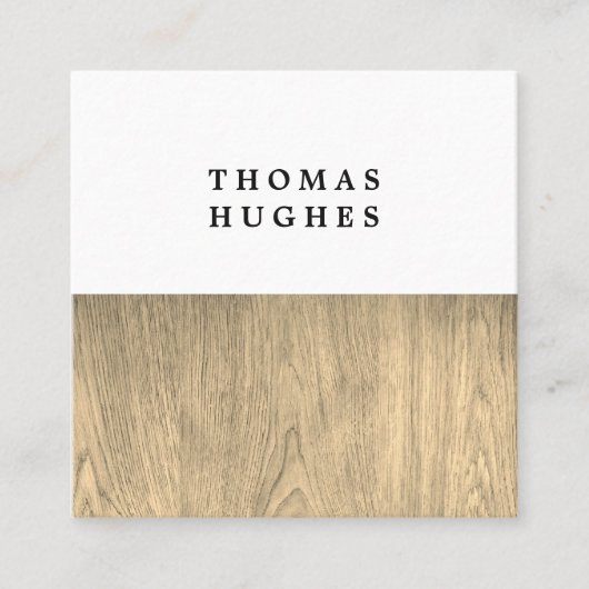 木製コンモダンエレガントサルタント スクエア名刺 (正面)