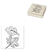 木製ゴム印 – アコーンとメープル葉の ラバースタンプ (押印)