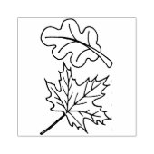 木製ゴム印 – アコーンとメープル葉の ラバースタンプ (インプリント)