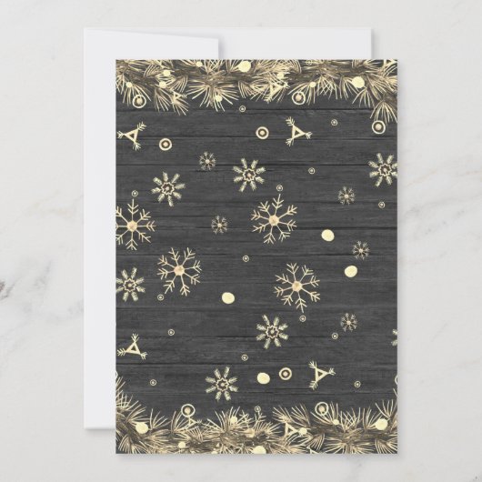 木製ゴールデン醜いセータークリスマス招待状 招待状 (裏面)
