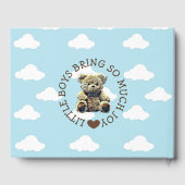 木製サイン付きテディベア赤ちゃんシャワー ゲストブック (裏面)