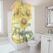 木製シャワーカーテンのひまわり シャワーカーテン (インサイチュ)