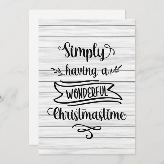 木製シンプルに素晴らしいクリスマスの時間を持つ シーズンカード (正面/裏面)