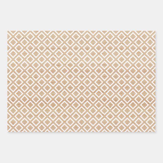 木製シンプルのストライプ水玉模様をチェックフェイクする ラッピングペーパーシート (正面3)