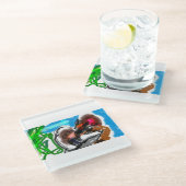 木製ジュエリー形箱 ガラスコースター (アングル)