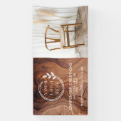 木製スタイリッシュモダン大工のロゴ写真 横断幕 (縦)