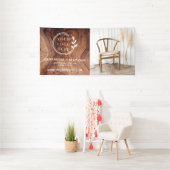 木製スタイリッシュモダン大工のロゴ写真 横断幕 (インサイチュ)