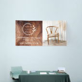 木製スタイリッシュモダン大工のロゴ写真 横断幕 (トレードショー)