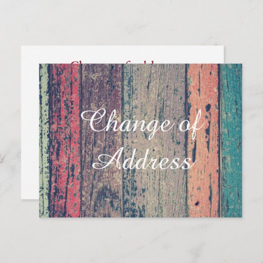 木製スタイリッシュ住所変更 案内ポストカード (正面/裏面)