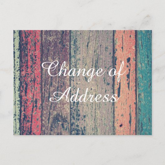 木製スタイリッシュ住所変更 案内ポストカード (正面)