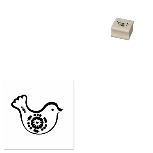 木製スタンプ – スウェーデンスタイルバードデザイン2 ラバースタンプ (押印)
