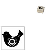 木製スタンプ - スウェーデン風鳥デザイン ラバースタンプ (押印)