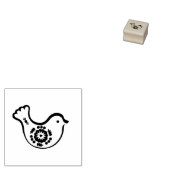 木製スタンプ - スウェーデン風 鳥のデザイン2 ラバースタンプ (押印)