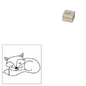 木製スタンプ – スリープキツネ ラバースタンプ (押印)