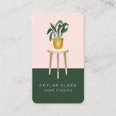 木製スツール&ポットプラントホームステージング&デコール 名刺 (正面)
