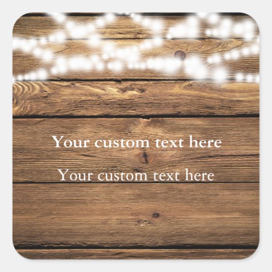 木製ステッカーのストリングラ素朴イエレガントトの好意 スクエアシール (正面)