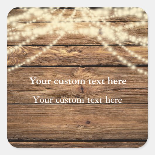 木製ステッカーのストリングラ素朴イエレガントトの好意 スクエアシール (正面)