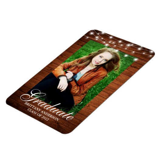 木製ストリングライトフォト卒業発表 マグネット (左側)