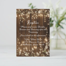 木製ストリ素朴ングライトホワイトフローラ披露宴 エンクロージャーカード